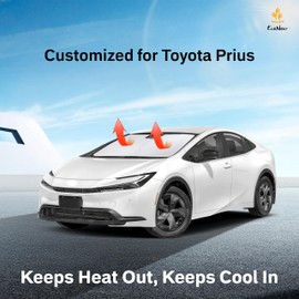 for Toyota Prius 2023-2024 2025 Windshield Sunshade Compatible -EcoNour 240T Polyester Material Cars Sun Visor Reflector Blocks UV Rays - Foldable Sunshade Interior Protection Accessories