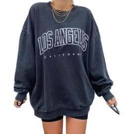 Women's Oversized Sweatshirt Los Angeles California Crewneck Long Sleeve Casual Loose Pullover Tops