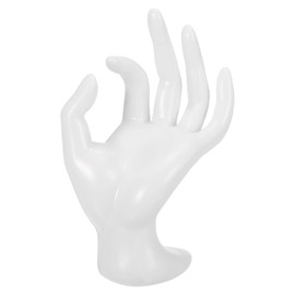 PATIKIL Hand Ring Holder, Hand Jewelry Holder Ring Display Stand Jewelry Display Heavy Base for Bracelet Holder Room Decorative, White