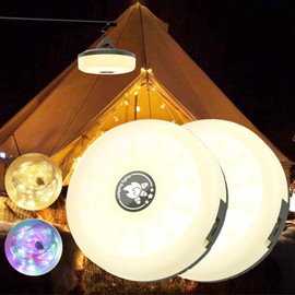 2-Pack Camping String Lights, 4 in 1 Outdoor String Lights with 8 Lighting Modes, Quick Storage, USB Charging, Portable Camping Lights Rechargeable, 32.8ft Waterproof Tent Lights for Camping,Christmas