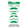 Unique Mustache Temporary Tattoos | Green | 24 Pcs, One