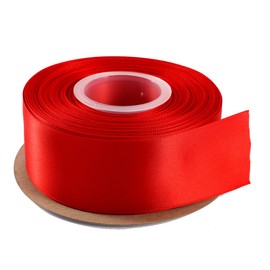 ITIsparkle 11/2" Inch Double Faced Satin Ribbon 25 Yards-Roll Set for Gift Wrapping Party Favor Hair Braids Hair Bow Baby Shower Decoration Floral Arrangement Craft Supplies, Red Ribbon