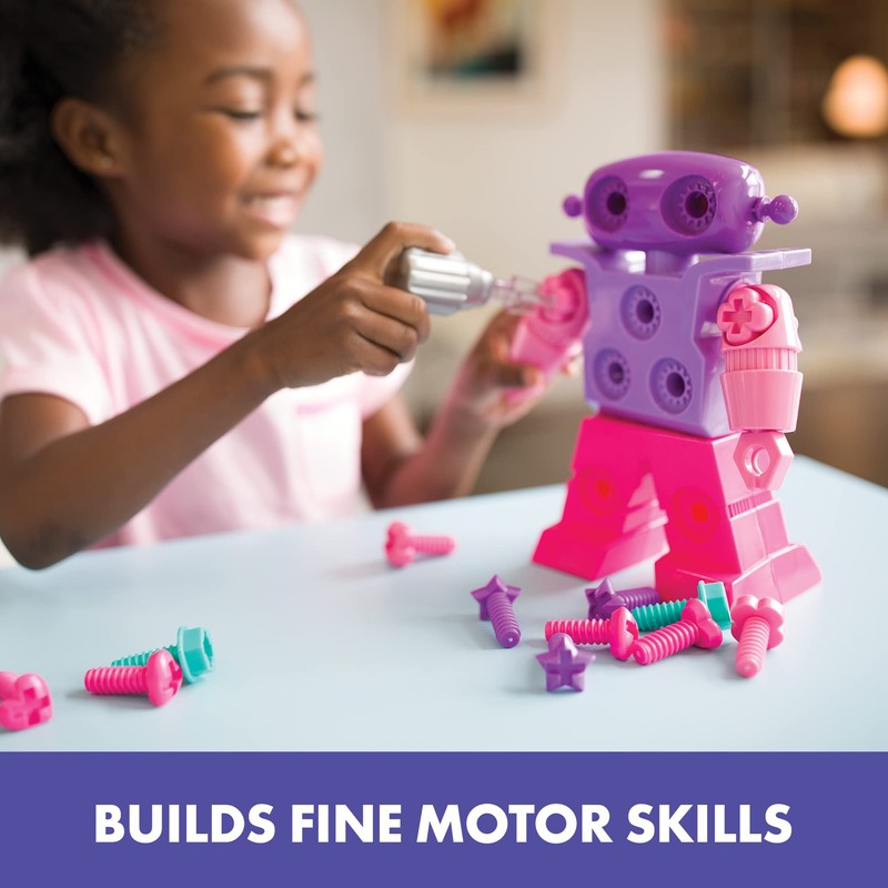 Educational Insights Design & Drill Sparklebot Robot Toy, 23-Piece Set,