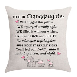 Granddaughter Gifts-Cushion Cover Throw Pillow Cover for Granddaughter from Grandma Grandpa Birthday Gifts Thanksgiving Gifts (Granddaughter-A)