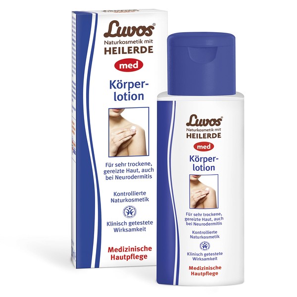 Luvos Heilerde med Körperlotion, 200 ml, medizinische Hautpflege für sehr trockene, gereizte Haut, Naturkosmetik