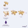 LuckyLy Aretes Mujer con Baño de Oro 14k de Mariposa