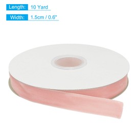 MECCANIXITY Velvet Ribbon 5/8 Inch x 10 Yard Single Face Spool Silky Velvet Fabric for Bouquets DIY Crafts Gift Wrapping Wedding Party Light Pink
