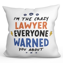 MUGFFINS LAWYER Cushion Padding included - in English - Everyone warned you about - Funny gift - Pillow: cover and filling 15.7x15.7 inches