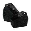 Xowine Set of 6 Weave Baskets, Plastic Storage Basket, Black