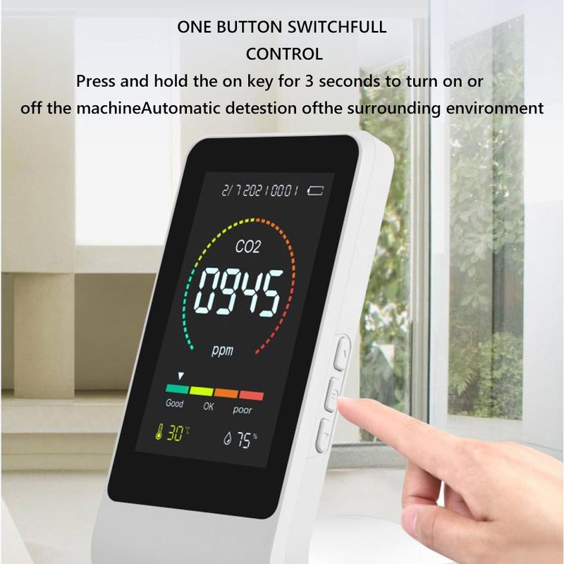 Air Quality Monitor CO2 Detector Temperature Meter Humidity Meter Instantly