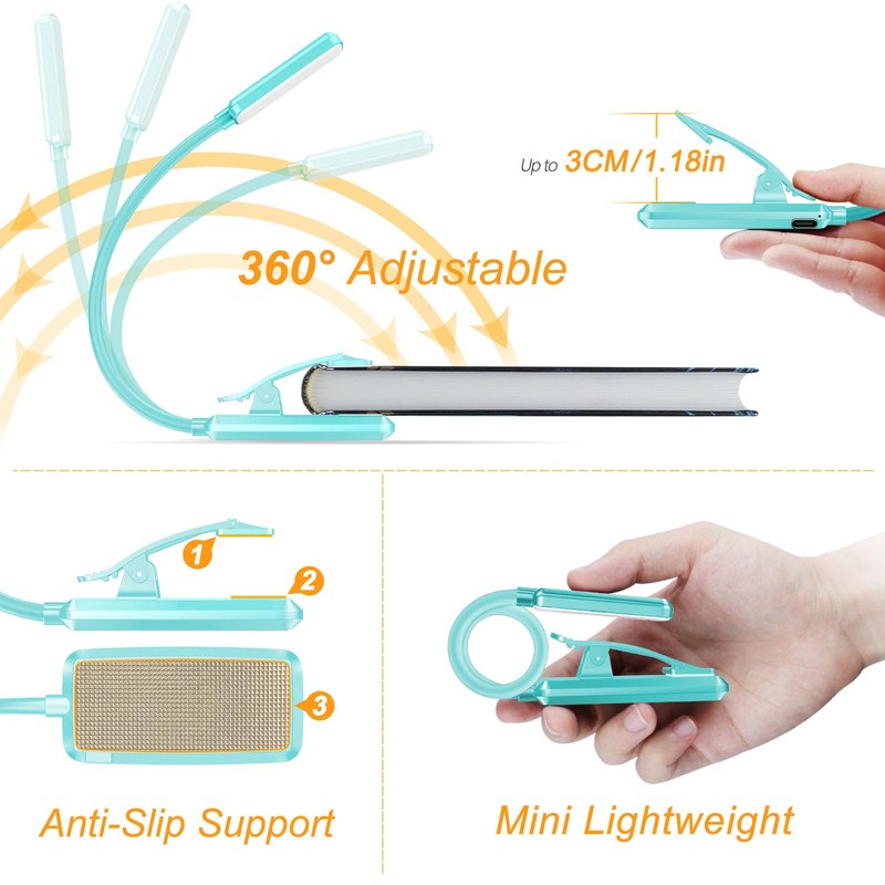 Gritin 9 LED Rechargeable Book Light for Reading in Bed