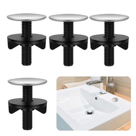 Sink Hole Cover 4 Pieces Tap Hole Cover Black Hole Cover Sink Tap Hole Cover Kitchen Sink Hole Cover Stainless Steel for Sink Hole Plugs Bathroom Sink Accessories