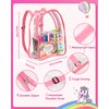 D-FantiX Unicorn Art Supplies Clear Backpack for Toddler, 51Pcs DIY