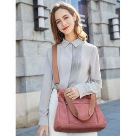 DIRRONA Canvas Women Handbag Casual Crossbody Bag Travel Shoulder Bags Soft Large Tote Handbag Bag Work Shopping Multiple Pockets Handbag Womens Purple