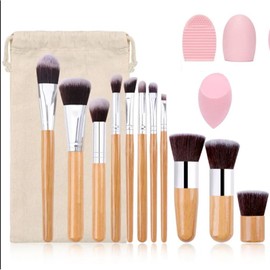 Brochas de Maquillaje Profesional Gran Aplicación, Juego de Brochas Profesionales Kabuki Sintéticos Maquillaje Premium Sintético Brochas Maquillaje de Sombra para Ojos