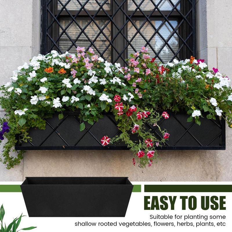 HunnmingRe 6 Pack 24 Inch Fabric Plant Window Box Liners
