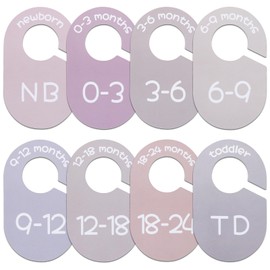 ITDYB Baby Closet Dividers - Set of 8 Earth Tone Color Double-Sided Clothes Size Dividers from Newborn to Toddler, Gender-Neutral Baby Clothes organizer for nursery room decor