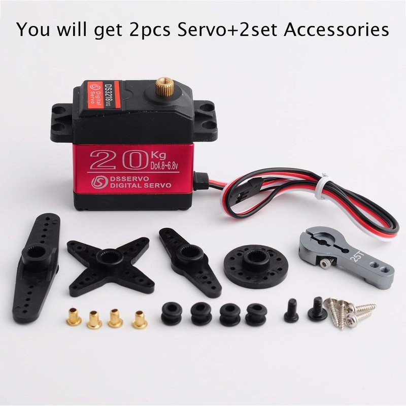 Wishiot 2PCS 20kg DS3218 Servo 270 Degree High Torque Waterproof