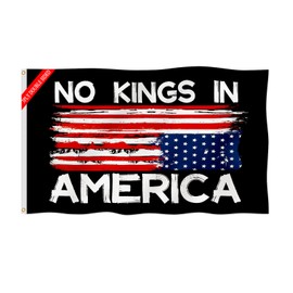 Double Sided No Kings In America Flag 2x3FT Fade Proof Gorgeous Color Thicker Polyester with 2 Brass Grommets (2x3FT 3Ply)