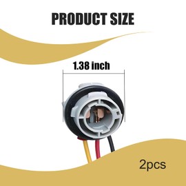 Diamall 2 PCS 1157 LED Bulbs Socket Holder with Wiring Harness, BAY15D 180 Degree Brake Bulb Socket Connector, Insulated Nylon Base Socket Wiring Harness Adapters, Universal for Most Cars (Gray)
