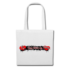 Reifen-Markt Tasche Umhängetasche VALENTINSTAG LOVE YOU HAPPY VALENTIN`S DAY - FRAU MANN - LIEBE - MAMA - PAPA Einkaufstasche Schulbeutel Turnbeutel in Weiß