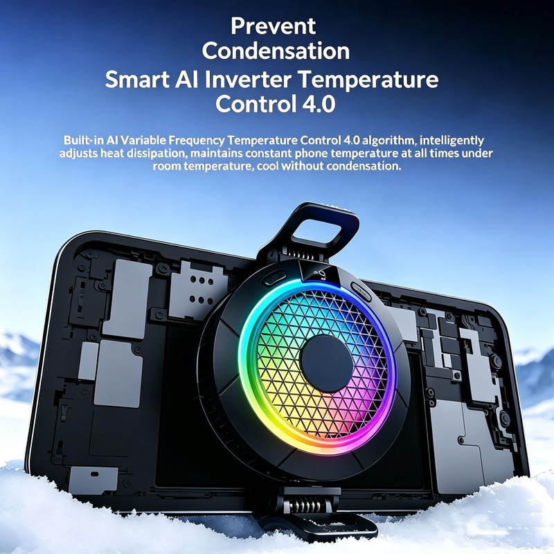 Magnetic Cell Phone Cooler for Gaming, 24W Cellphone Cooling Fan