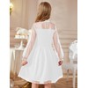 Arshiner White Dress for Girls Fall Long Sleeve Flower First