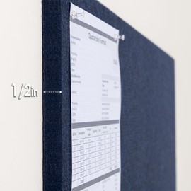 Thickened Bulletin Board - 71 x 47 Inches, Decorative Felt Board Pin Board for Wall - 3' x 2' Foldable Photo Display Board with Self-Adhesive Tape, Includes 20 Push Pins - Dark Blue