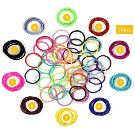 Elastic Hair Band Ties Ponytail Holders for Girls Toddlers Kids Women Hair Accessories (Multicolour 50 Elastic Hair)
