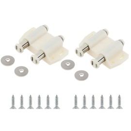 HOJLKLD Magnetic Touch Latch, 2 Pack Cabinet Push Open Double Magnetic Door Latches and Catches (White)