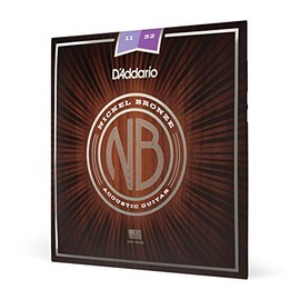 D'Addario Cuerdas de guitarra acústica de bronce y níquel, luz, 11-52