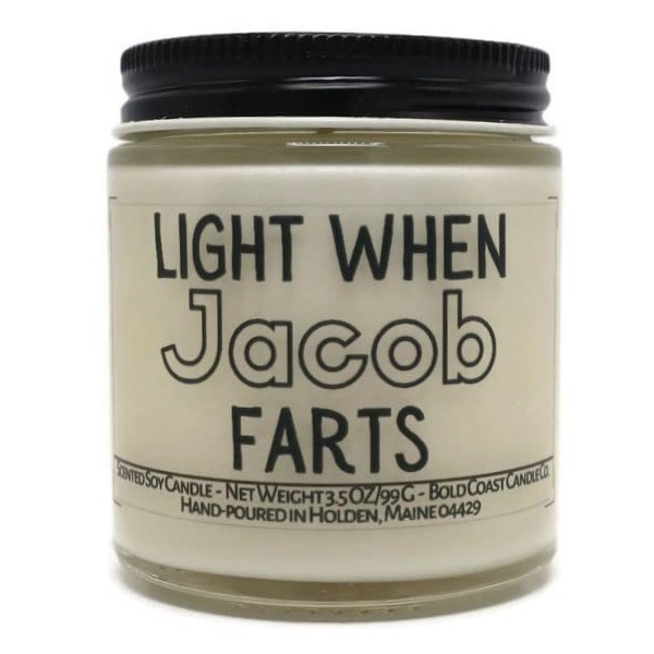 Light When Custom Name Farts Customized Soy Candle (Vanilla Cupcake,