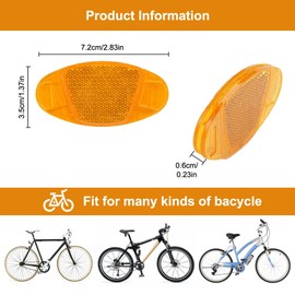 Cat's Eyes Bicycle Reflectors Spoke Front Rear Pack of 15 Yellow Bicycle Reflector Bicycle Reflector in Cat Eyes Spoke Reflectors for Road Bike MTB Trekking Bike & Children's Bicycle