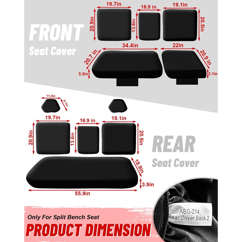 StarknightMT Seat Covers Compatible with CFMOTO Uforce 1000 XL 2022-2024,1680D
