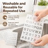 12 PCS Plastic Letter and Number Stencils, Reusable Alphabet Drawing