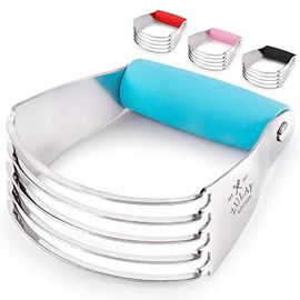Professional Dough Blender, Pastry Cutter Stainless Steel, Heavy Duty Pastry Blender and Dough Cutter with Blades by Zulay Kitchen - Blue