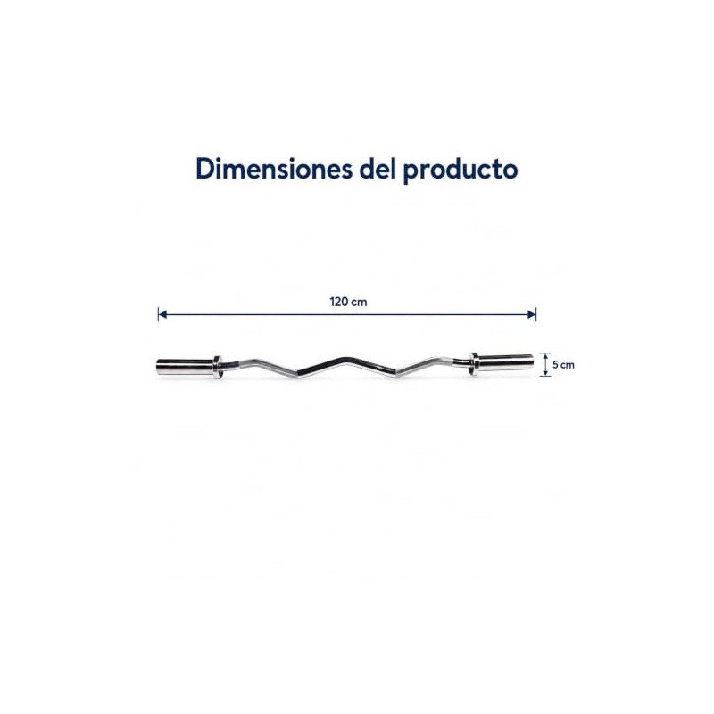 Bluelander Barra Z Olímpica 1.2 m con Collarines, Barra para