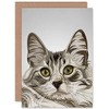 Fine Art Prints Cat Illustration Grey Greeting Card With Envelope