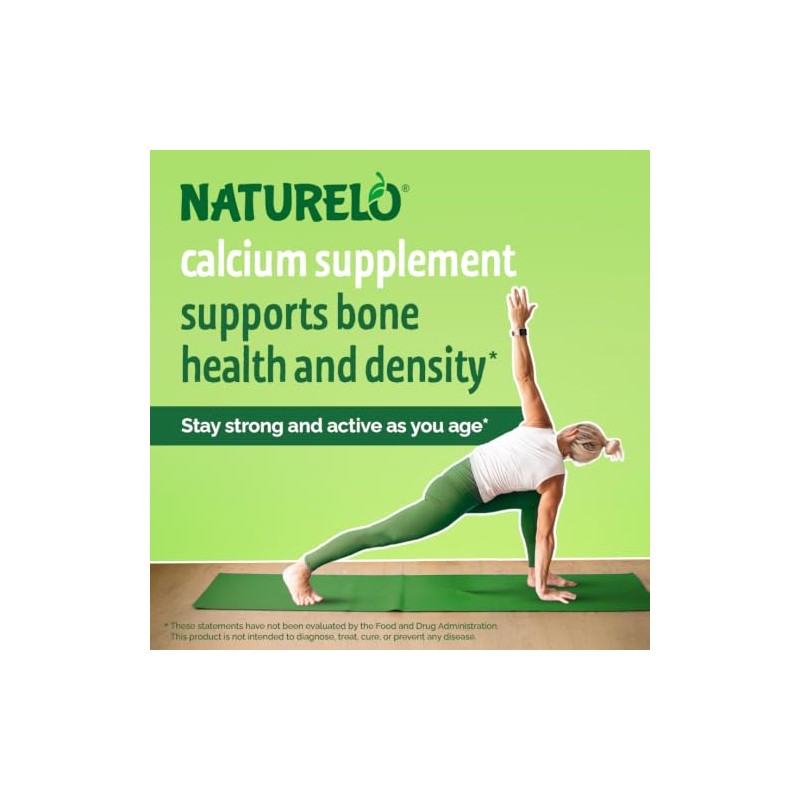 NATURELO Bone Strength with Plant-Based Calcium | 120 Capsules |