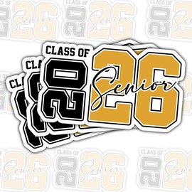 3Pcs Senior 2026 Sticker, Class of 2026 Stickers, Graduation 2026 Decal, Senior Color Stickers, Grad Year 2026 Car Decorations for Laptop Water Bottle Phone Car Helmet 3" (48Senior 2, 3in)