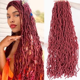 6 Packs 24 Inch Faux Locs Crochet Braids Hair Pre Looped Soft Dreadslocks Braiding Hair Goddess Faux Locs 21 Strands/Pack Soft Locs Crochet Hair