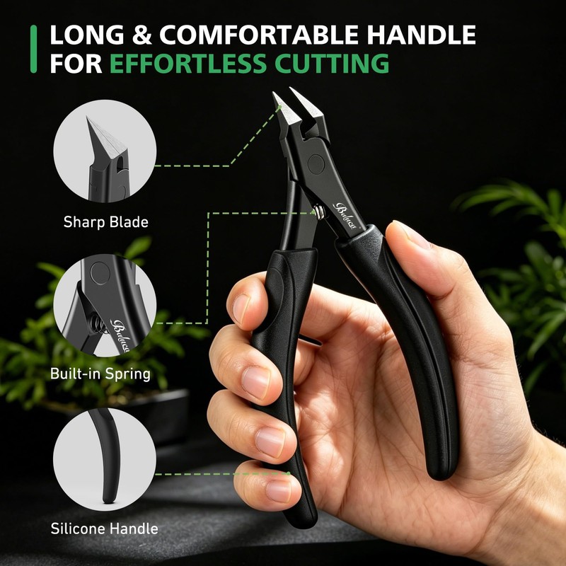 BALUCA Straight Edge Toenail Clippers for Thick Nails & Ingrown