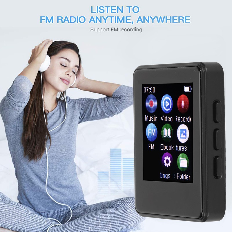 MP3 Player Bluetooth 5.0 1.77inch Full Touch Screen HiFi Stereo
