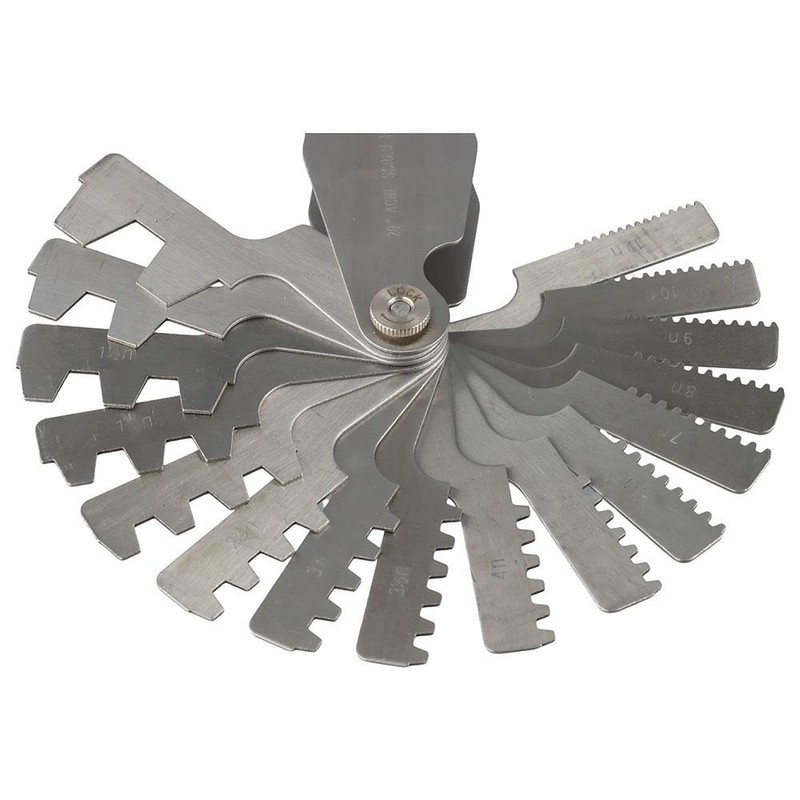 HOBBYIN 16pcs 29 Degree Acme Screw Pitch Gauge, Stainless Steel