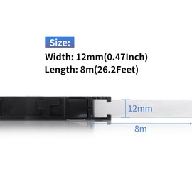 Compatible with Brother TZe-231 TZe231 TZe TZ 12 mm 0.47 Laminated White Label Tapes for Brother P Touch PT-H100R PT-H105 PT-H100LB PT-H110 PT-H107B PT-D400 PT-D210 PT-1010, Black on White, 3x