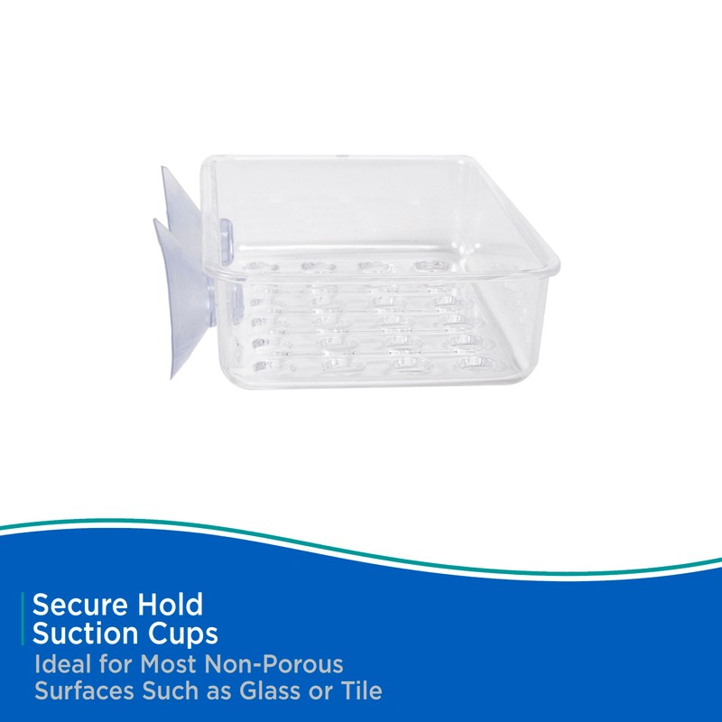 Kenney Plastic Shower Soap Bar Holder, Clear