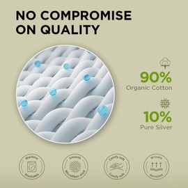 Grounding Sheets King, 90% Organic Cotton + 10% Pure Silver Fiber, Fitted Earth Sheets with 15 ft Grounding Cord, King Size 76"x 80"x 15", Gray