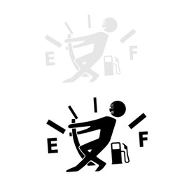BUGUUYO Funny Car Stickers Empty Gas Sticker High Gas Consumption Decal Reflective Auto Decals for Cars Easy to Apply Effect