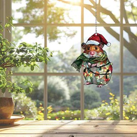 Hamster Ornament, Hamster Decor Christmas Tree, Hamster Lovers Gift, Acrylic Hamster Ornament Christmas Decorations