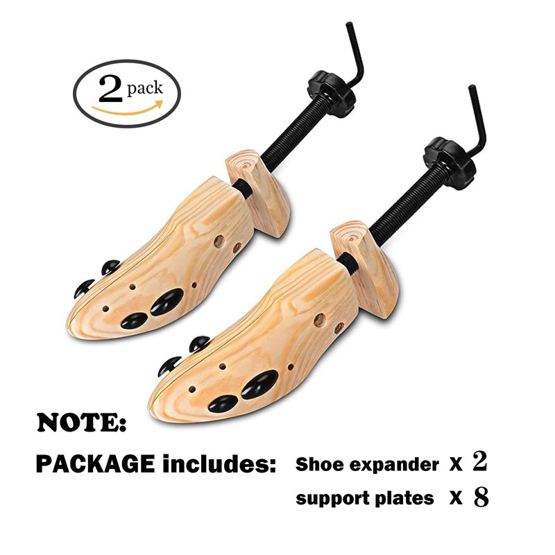 APIKA Two Way Shoe Stretcher Shoe Tree Natural Wood Set